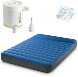INTEX Materac welurowy dwuosobowy z pompką elektryczną 191x137x22