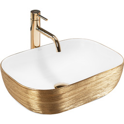 Rea Umywalka nablatowa Rea Belinda White GOLD BRUSH