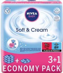 Nivea Baby Soft & Cream chusteczki oczyszczające 4x63szt.
