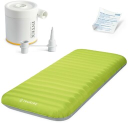 INTEX Materac welurowy jednoosoby z pompką elektryczną 191x76x17