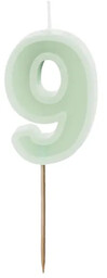Świeczka cyferka dziewięć zielona - 9 - 1