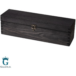 Kuferek drewniany Czarny 37x11x11 cm z możliwością graweru
