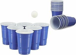 Relaxdays, niebieski kubek do piwa Beer Pong, 50