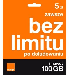 ORANGE Pakiet startowy Free bez limitu 5zł