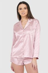JUICY COUTURE Różowa satynowa koszula piżamowa damska
