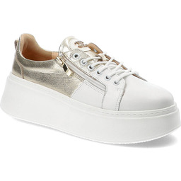 Damiss Białe Sneakersy Damskie Obuwie Ze Skóry Naturalnej