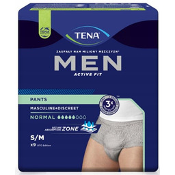TENA Men Pants Normal Grey S/M Bielizna chłonna