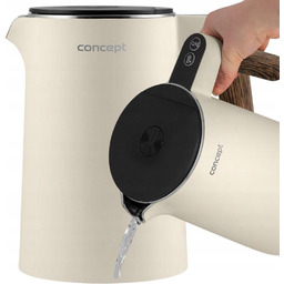 Czajnik Elektryczny Z Regulacja Temperatury 2200W Stalowy Drewno