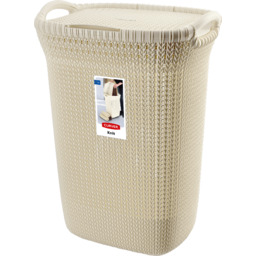 Kosz z pokrywą Curver Knit 57L kremowy