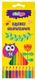 Kredki ołówkowe trójkątne Strigo 12 kolorów