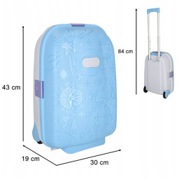 Walizka podróżna dla dzieci na kółkach Led Niebieska