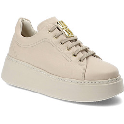 Karino Beżowe Sneakersy Modne Półbuty Damskie