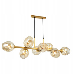 Lampa wisząca szklane klosze glamour złota miodowa nowoczesna