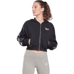 Reebok Kobiety SH541 Bluza z Kapturem, Czarny, S