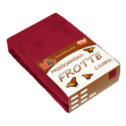 KARO Prześcieradło frotte z gumką 220x240 bordowe 026