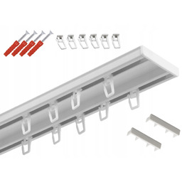 Karnisz Szyna Sufitowa Aluminiowa Alu Podwójna Biała 140