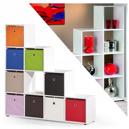 Regał do Salonu Otwarty na Książki Nowoczesny Biały