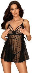Koszulka Heartia babydoll czarna