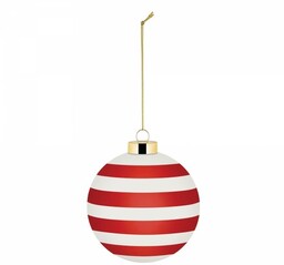Alessi DELIGHT Bombka Choinkowa / Paski Biało -
