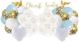 Zestaw balonów na Chrzest Chłopca błękitne balony Gotowe