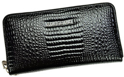 Lakierowany damski portfel duży zapinany Gregorio