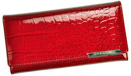 Gregorio damski portfel lakierowany skórzany wzór skóra krokodyla