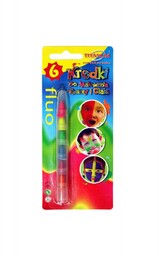 Kredki do malowania twarzy segmentowe 6 kolorów fluo