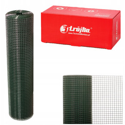 metalowa Siatka hodowlana zgrzewana Zielona Ocynk Pcv 16x16x1,2mm