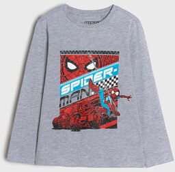 Sinsay - Koszulka Spiderman - Jasny szary