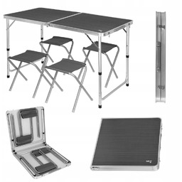 Zestaw Stół Ogrodowy Cateringowy Bankietowy Składany Turystyczny Krzesła