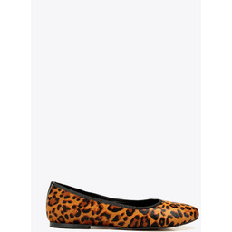 Baleriny z naturalnego włosia w zwierzęcy wzór brązowo