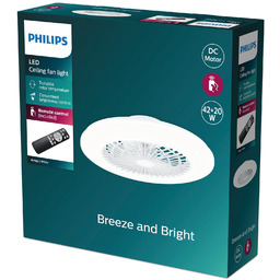Wentylator sufitowy LED Amigo, biały połysk, 49 cm,