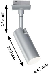 Paulmann URail Tubo spot LED, chrom matowy