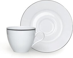 Excelsa Platinum Filiżanka do kawy ze spodkami, porcelana,