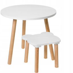 Zestaw Stolik Dziecięcy Okrągły 50CM I Taboret