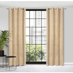 Eurofirany Zasłona 140x250 Liren beżowa gotowa na przelotkach