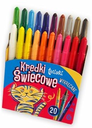 Kredki świecowe wykręcane okrągłe 20 kolorów TETIS /KT010-AE/