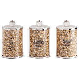 Eurofirany Komplet pojemników Ventosa 3szt. 10x17 kawa herbata