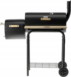 Ogrodowy Grill Węglowy Stalowy Z Wędzarnią Ruszt 60X30CM