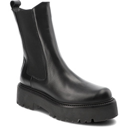 Czarne Botki Carinii Stylowe Wsuwane Workery Damskie