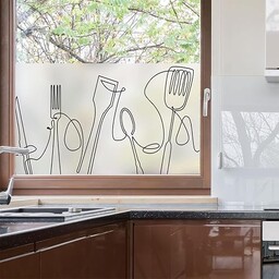 Samoprzylepna folia okienna chroniąca przed wzrokiem - KUCHNIA