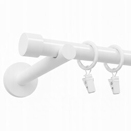 Karnisz Pojedynczy Metalowy Biały 19 MM 280 CM