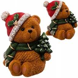 Figurka bożonarodzeniowa Led Miś z choinką , 27×25×29