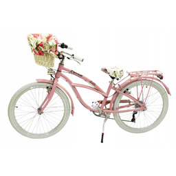 Piękny Aluminiowy Różowy rower 24 beach cruiser