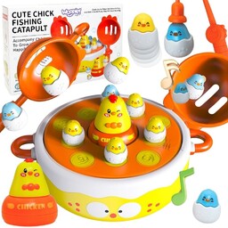 WOOPIE Gra Zręcznościowa Łowienie Kurczaczków 4w1 Katapulta