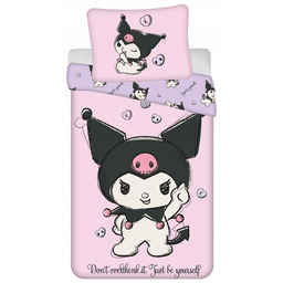 Pościel bawełniana Kuromi Hello Kitty Licencyjna Sanrio 140x200