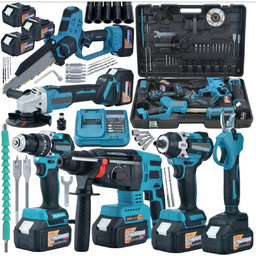 Zestaw 6W1 Wkrętarka Klucz Udarowy Młotowiertarka Szlifierka Piła