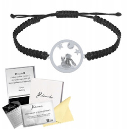 Bransoletka Srebrna Mały Książę Lis Makrama 925 Prezent