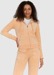 JUICY COUTURE Klasyczna welurowa rozpinana bluza damska dresowa