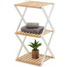 Bambusowa półka rozkładana 37,5x33x67cm łazienkowa do salonu regał